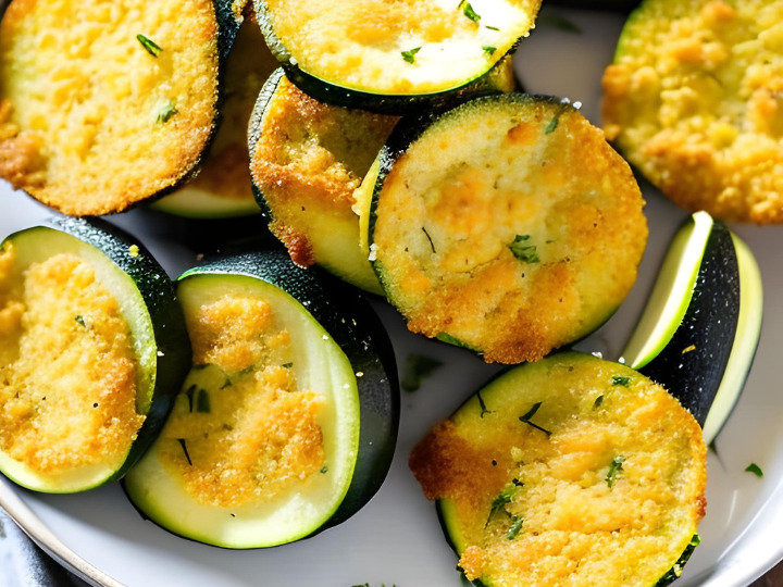 Keto Baked Zucchini Chips with Parmesan