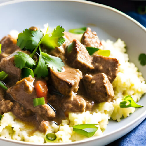 Keto Beef Stroganoff with Cauliflower Rice