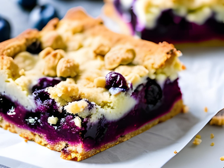 Keto Blueberry Crumble Bars