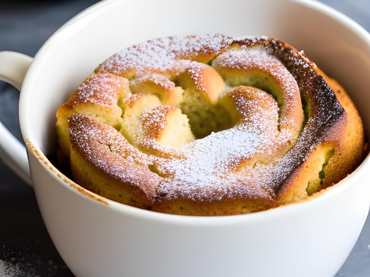 Keto Cinnamon Roll Mug Cake with Almond Flour