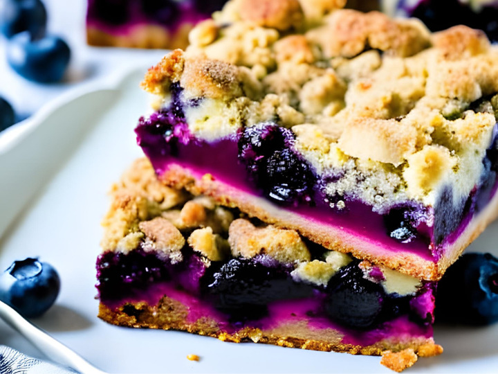 Keto Crumble Bars with Blueberries