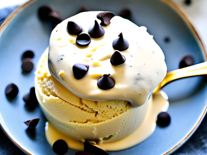 Keto Dark Chocolate Chips and Vanilla Ice Cream