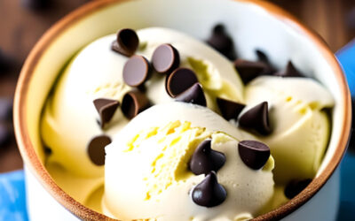 Keto Vanilla Ice Cream with Dark Chocolate Chips