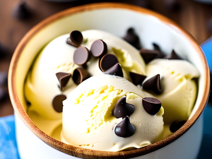 Keto Vanilla Ice Cream with Dark Chocolate Chips Keto Vanilla Ice Cream with Dark Chocolate Chips