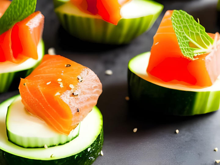 Low Carb Smoked Salmon and Cucumber Bites