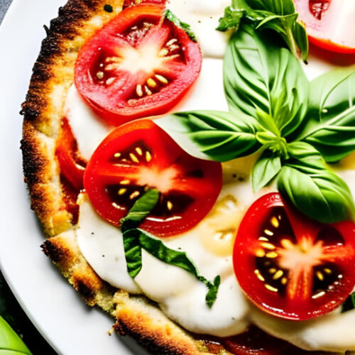keto Cauliflower Crust Margherita Pizza
