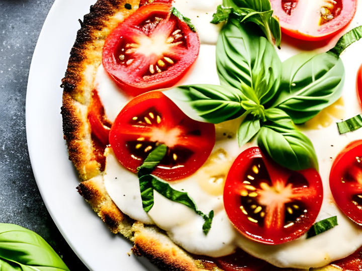 keto Cauliflower Crust Margherita Pizza