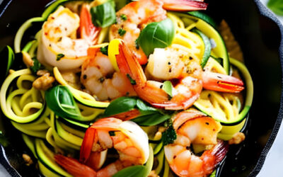 Keto Garlic Shrimp Zucchini Pasta