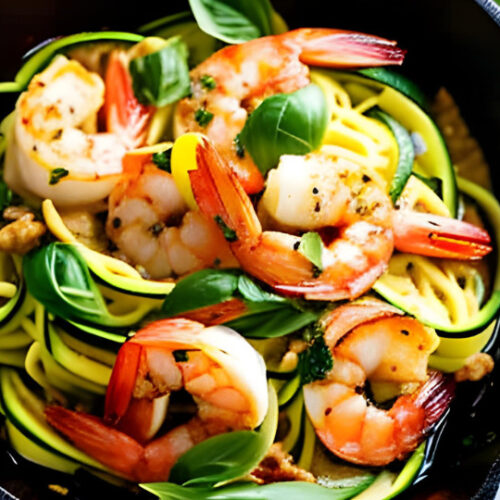 keto garlic shrimp zucchini pasta