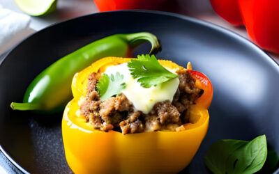 Keto Stuffed Bell Peppers with Cream Cheese and Ground Beef