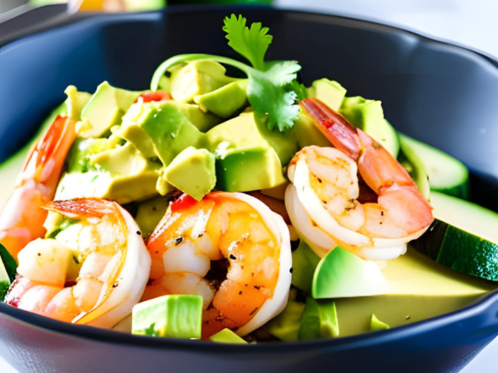low carb shrimp avocado cucumber salad