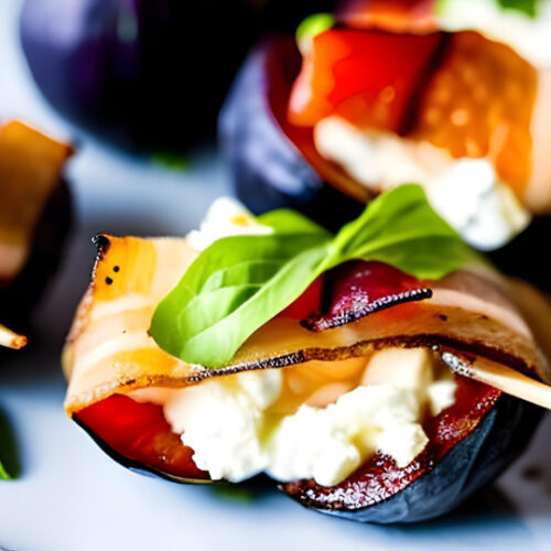 Bacon Wrapped Figs with Goat Cheese